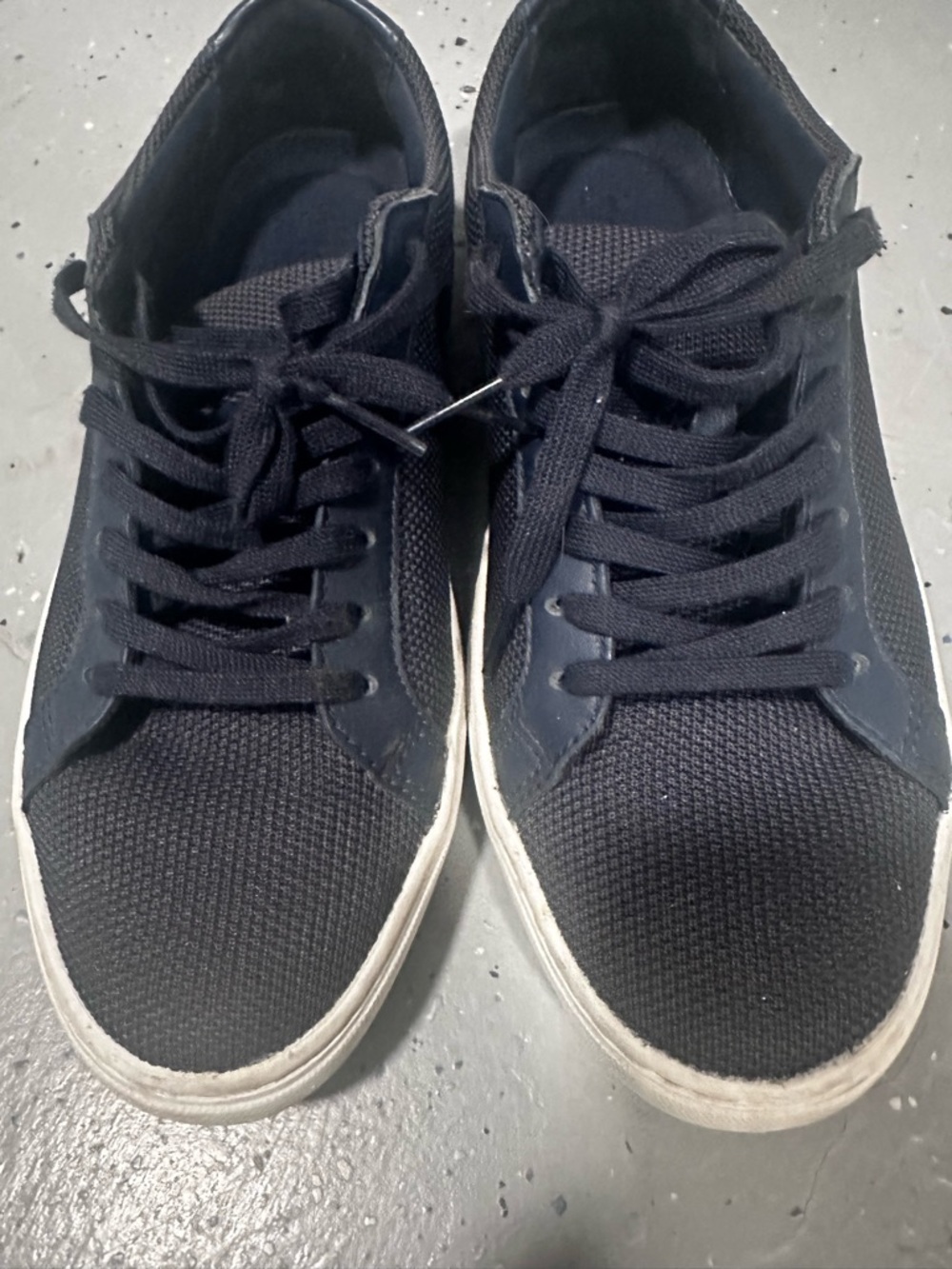 Lacoste Men's Black Knit Low-Top Sneakers with White Sole